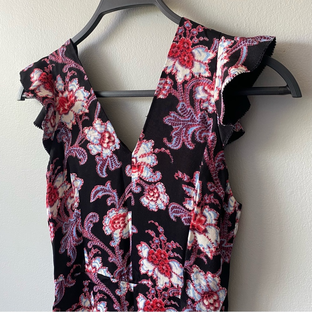 2/$25 Club Monaco Denay Floral Wide Leg Cropped Jumpsuit - Picture 4 of 8